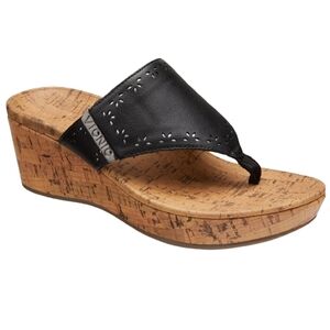 Vionic women's Black Anitra platform leather sandals size 11